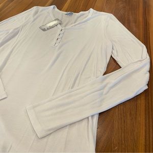 Splendid White Ribbed Tee